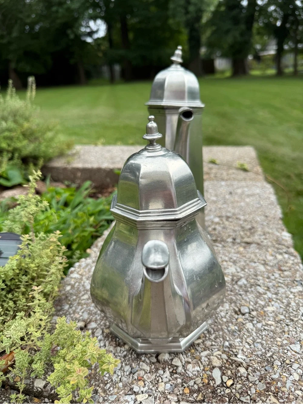 Vintage Gorham Octette Pewter Coffee ☕️ & Tea 🫖 pot set PH1 PH2 Pc